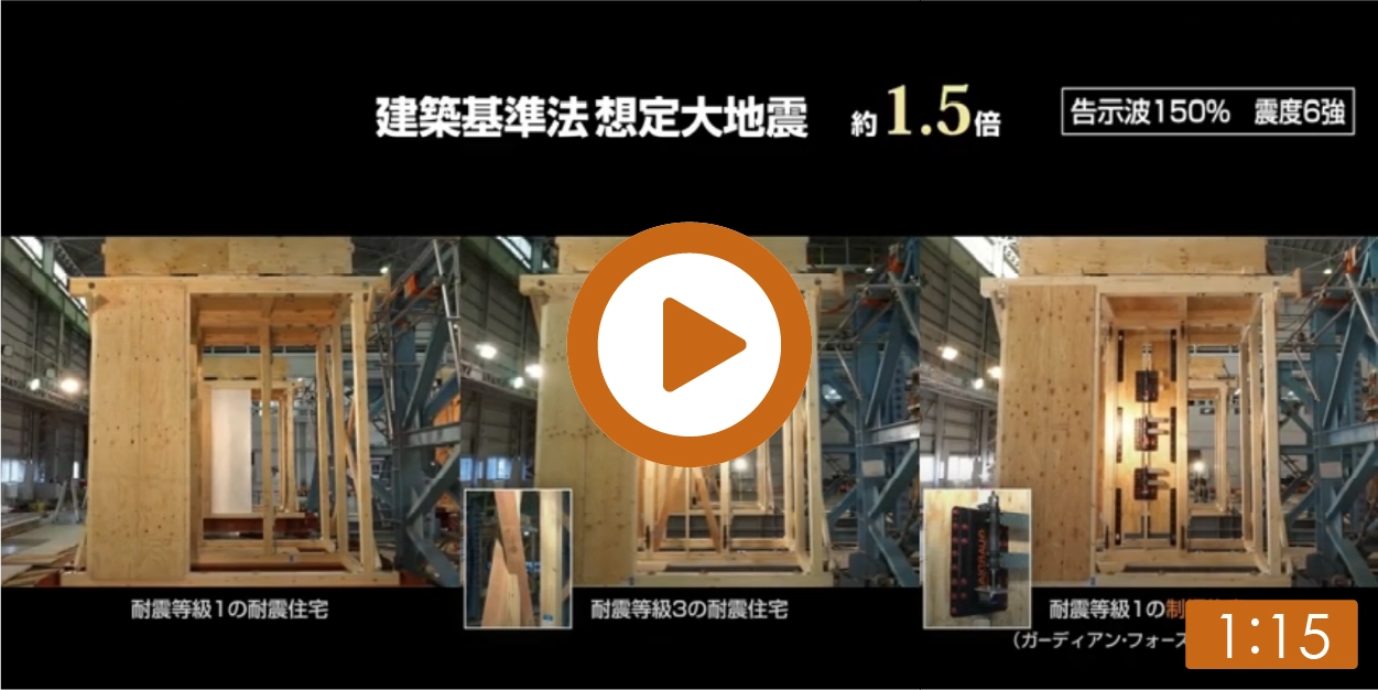 等級１vs等級３vs制振住宅ガーディアン・フォース／オレンジ